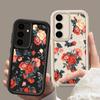 Stoßfeste Hülle mit Vintage-Rose-Blumendruck für Samsung S24 FE S23 Ultra S22 A16 A55 A15 A35 A54 A25 A34 A14, weiche matte TPU-Linsenschutz-Telefonabdeckung