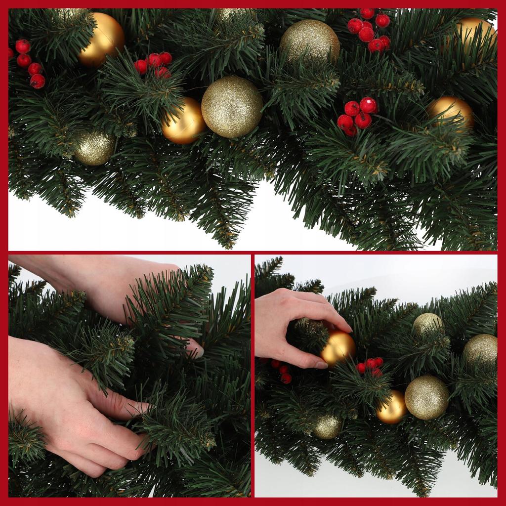 KADAX Girlanda Choinkowa Świąteczna 112 cm Zielona Gęsta