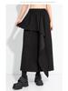Jesień 2025 Nieregularne Spodnie Spódnicowe o Szerokich Nogawkach Długości 9/10 - Wyszczuplające, Ukrywające Biodra, Jednokolorowe, Plus Size