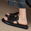 Women's Flats Slippers Casual Summer Shoes Weave Sandals 2025 Woman Beach Flip Flops New Walking Slides Mujer Zapatos