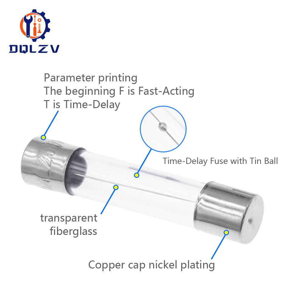 5*20mm 6*30mm Fast Blow Glass Tube Fuses 5x20mm 6x30mm 250V 0.5A 1A 2A 3A 4A 5A 6A 8A 10A 15A 20A 25A 30A AMP Slow Blow Fuse