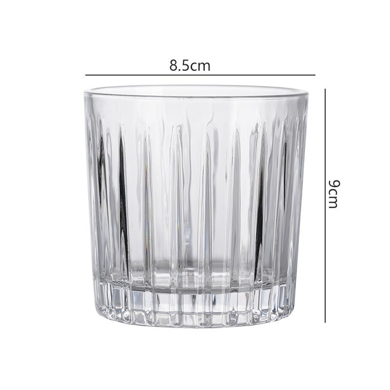 290ml/335ml Nordic Striped Glass Cup Creative Cocktail Glass Iced American Coffee Cup Latte Mocha Mugs Cafe Exquisite Glassware