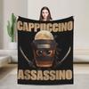 Bombardiro Crocodilo Anime Flannel Blanket Italian Meme Brainrot Custom Throw Blankets for Home 125*100cm Plush Thin Quilt