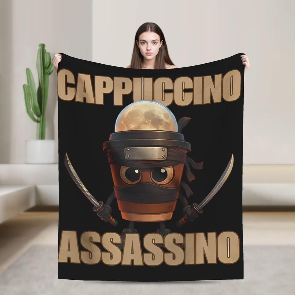 Bombardiro Crocodilo Anime Flannel Blanket Italian Meme Brainrot Custom Throw Blankets for Home 125*100cm Plush Thin Quilt