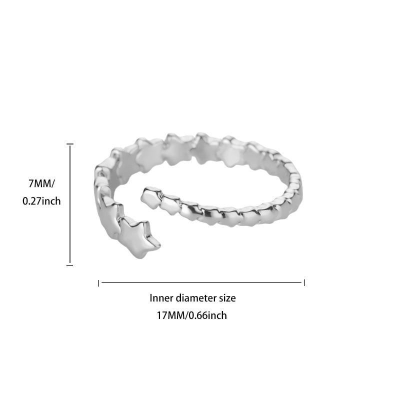 Pentagram Star Stacked Gold-plated Ring Ring Women's Niche Personality Wear Tail Ring Jewelry