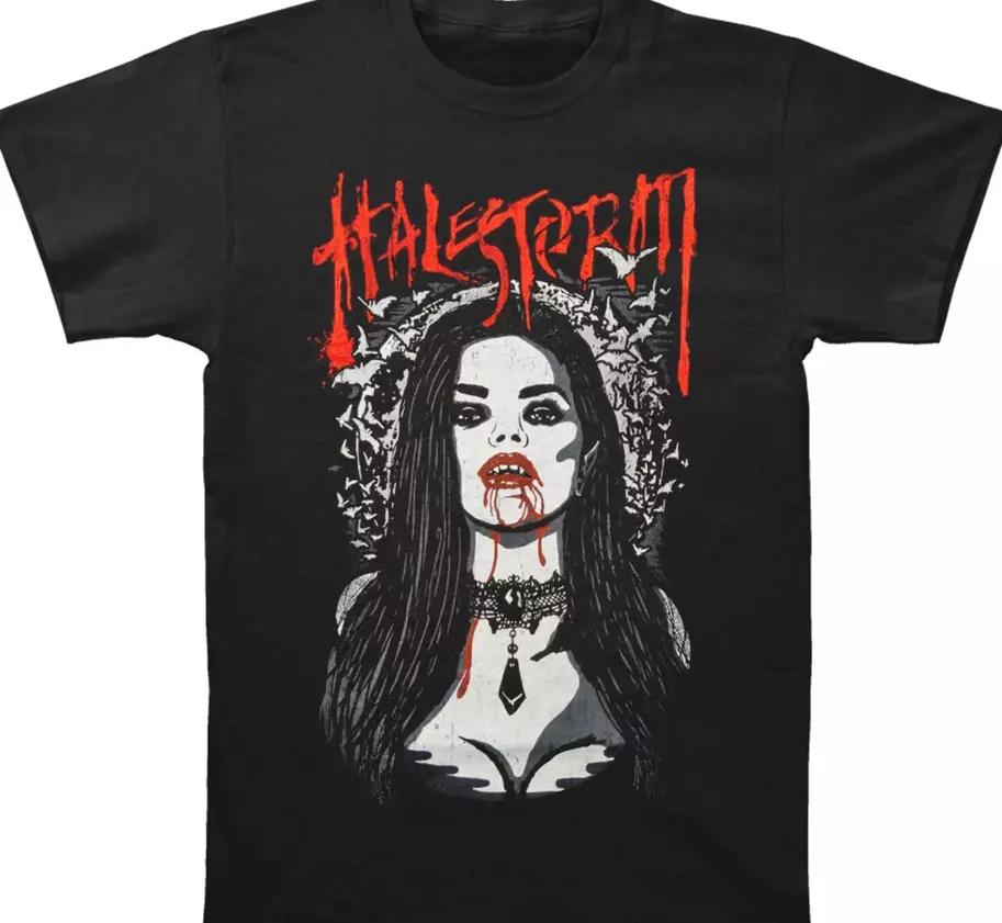 Винтажная черная футболка рок-группы Halestorm Унисекс Футболка Все размеры S-5XL 2F116 S