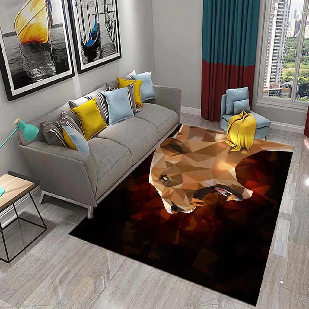 Animal Dog Carpet Abstract Geometric Puppy Rug Pet Wildlife Rugs for Adults Teens Kids Bedroom Living Room Large Area Floor Mat