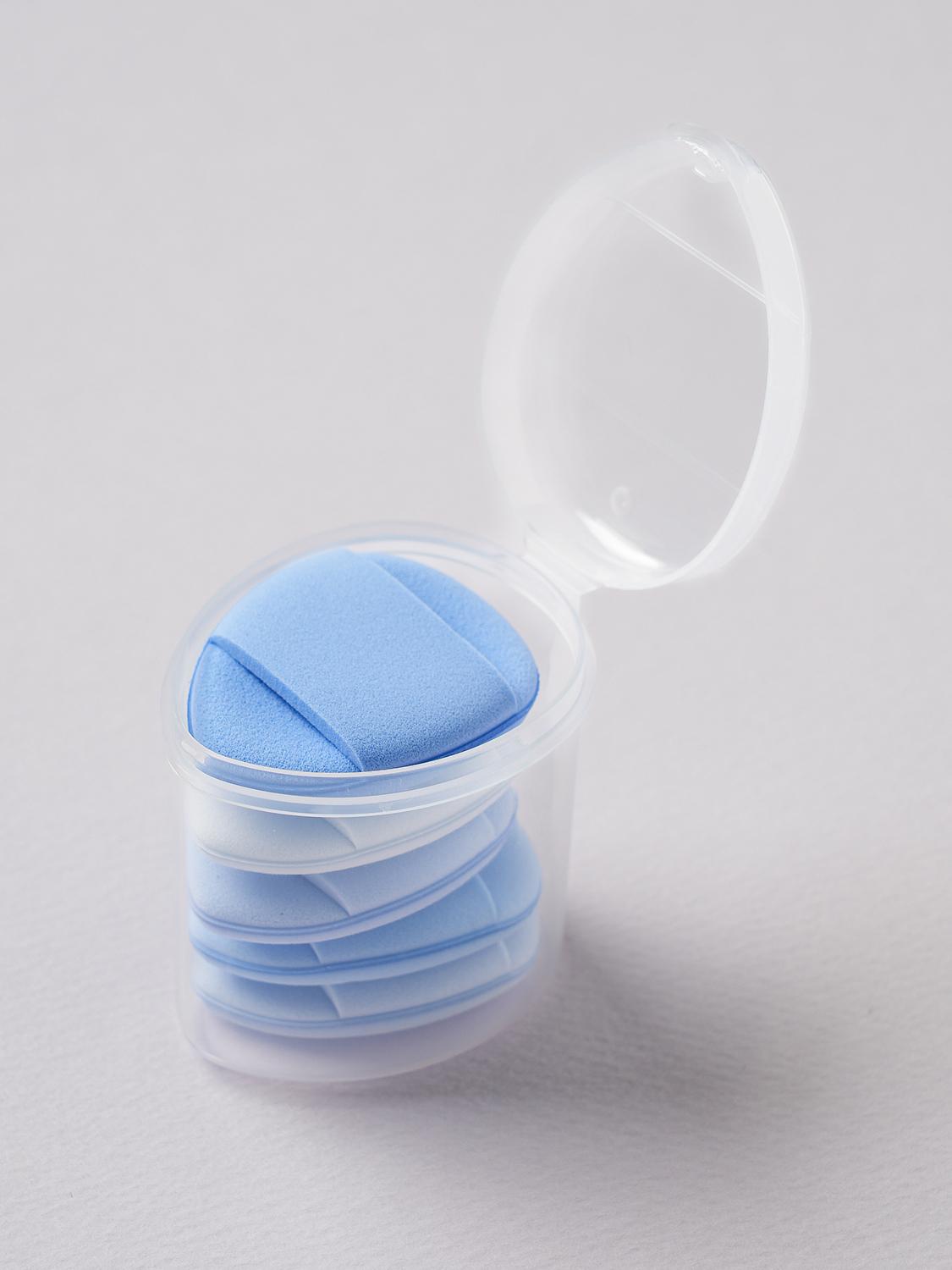 Finger Water Makeup Puff 5-Pack with Storage Case 1ea