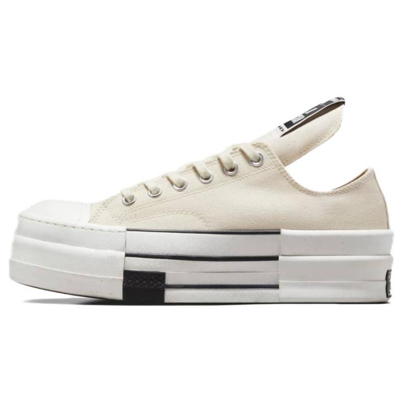 Rick Owens DRKSHDW x Converse Chuck 70 DBL Drkstar Trendy Comfortable Durable Lightweight High Top Espadrilles Unisex Beige