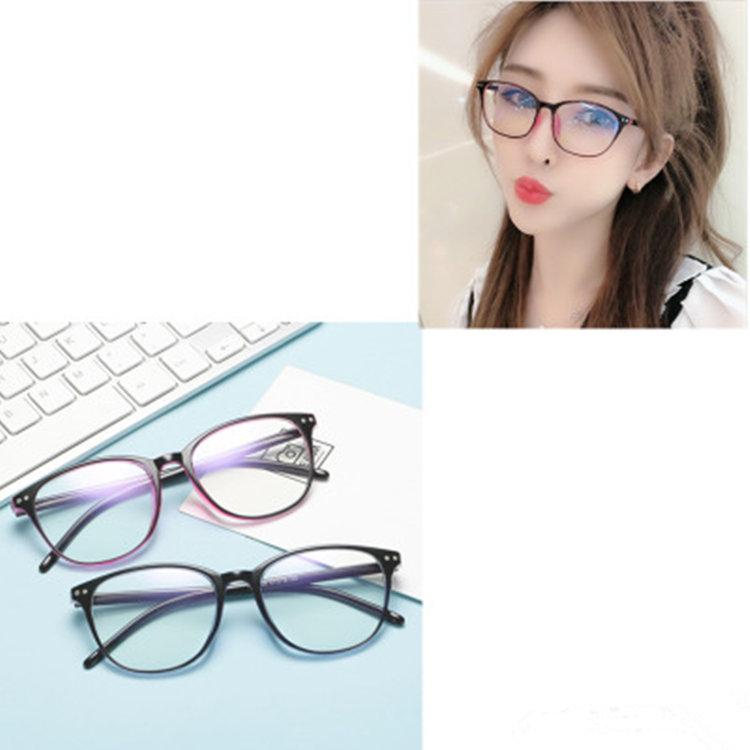 Finished Myopia Glasses Flat Glasses 100-600 Degree Glasses Men And Women With The Same Round Frame Anti-Blue Light Mobile Phone Computer Glasses
