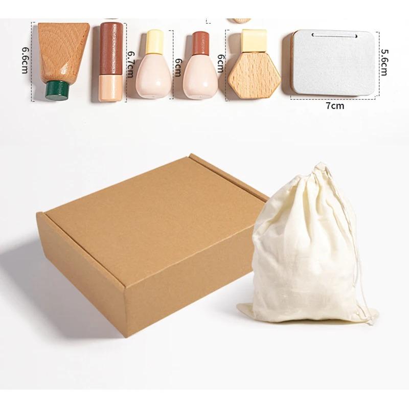 Wooden Pretend Plays Girls Toys Kitchen Game Simulated Makeup Play House Afternoon Tea Playset Cuting Food Educational Toys Gift