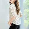 Updated Polka Dot Short-sleeved Top for Women In Summer Updated Puff Sleeve Round Neck Printed Top for Women