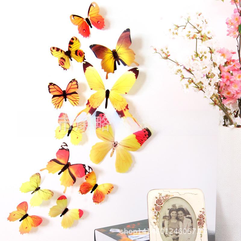 3D-Schmetterlings-Wandaufkleber – neues PVC-Simulationsdesign für die Kühlschrankdekoration