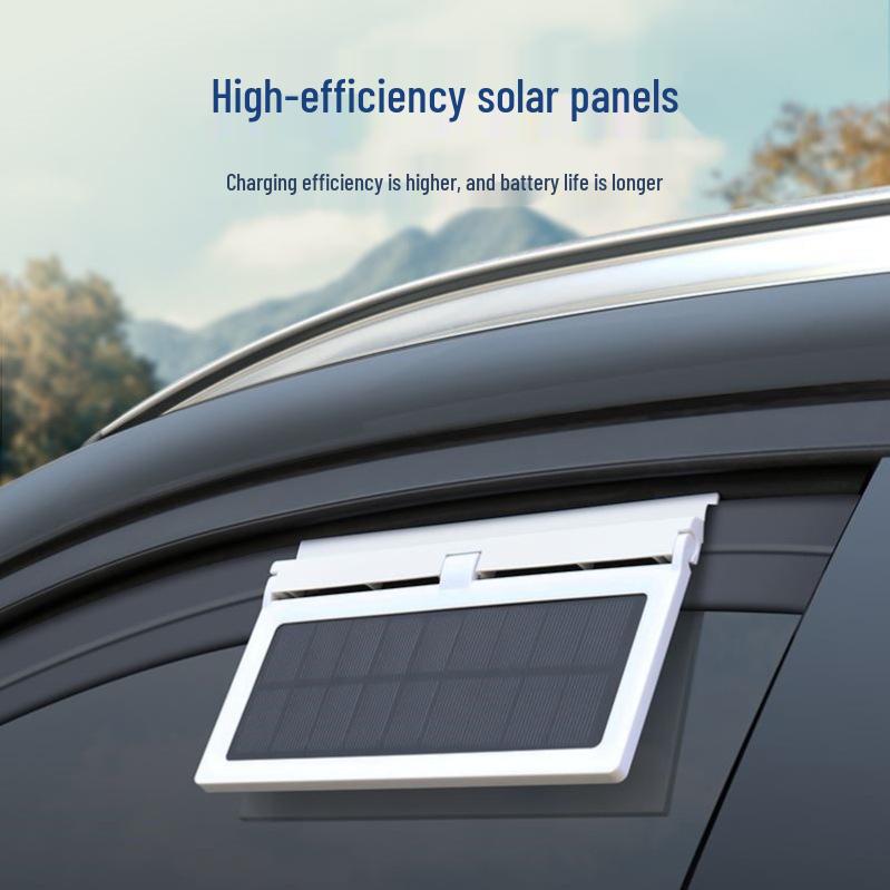 Solar-Powered Car Ventilation Fan for Window Exhaust and Interior Cooling