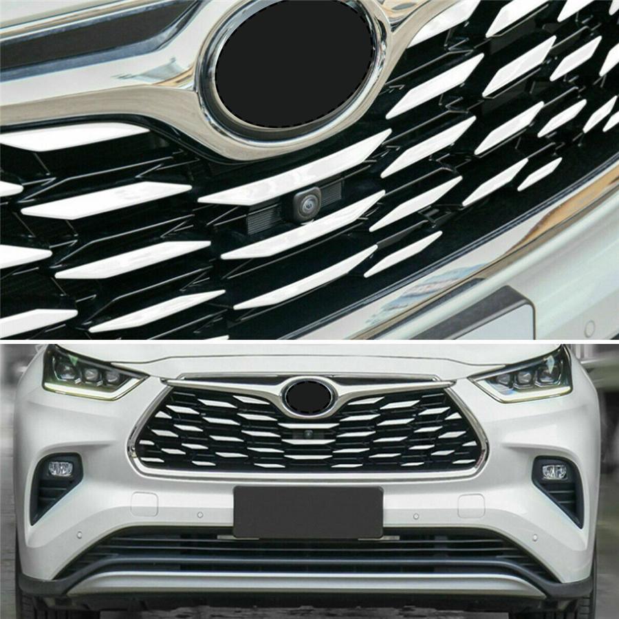 For Toyota Highlander 2020-2022 Chrome Stainless Front Bumper Grille Decal Trim