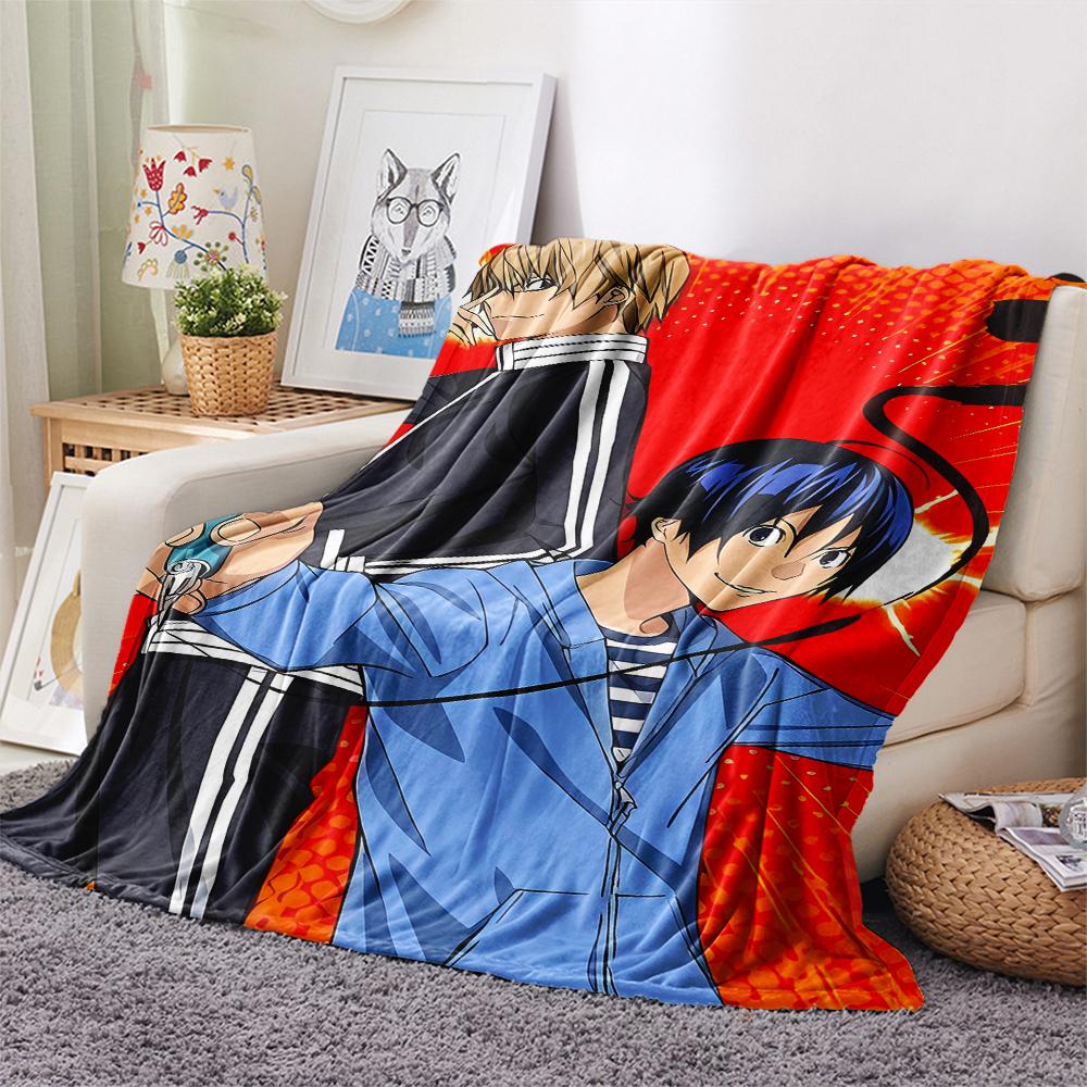 1PC Bakuman Print Flannel Blanket, High quality All Seasons, Home Decor, Warmth and Comfort, Perfect for Christmas Gifts
