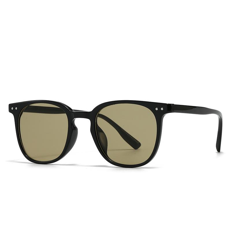  New Fashion Square Sunglasses Women Shades UV400 Retro Gradient Men Black Yellow Rivets Sun Glasses