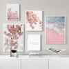 Pink Flower Petals Romantic Wall Decoration Painting Sea Beach Poster and Prints  Wall Art Canvas Living Room Frameless
