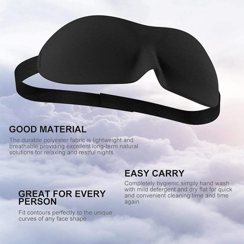 3D Sleeping Eye Masks Block Out Light with Women Men Travel Rest Eye Cover Patch Soft Sleeping Mask Blindfold Eye Relax Massag