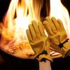 Travel BBQ Gloves Outdoor Camping Leather Protective Gloves Flame-Retardant Heat Insulation Baking Barbecue Cowhide Gloves