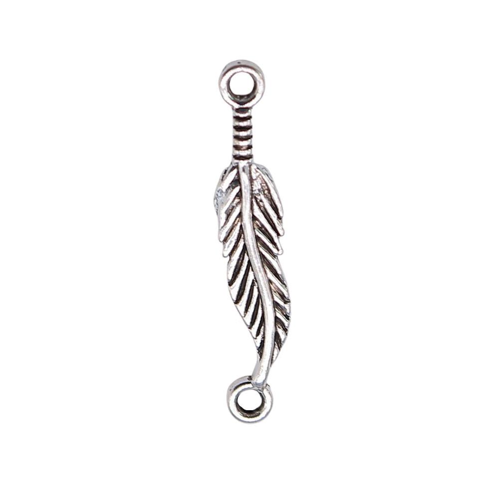 Feather Charm Angle Connectors For Bohemian Style Jewelry Vintage Pendants