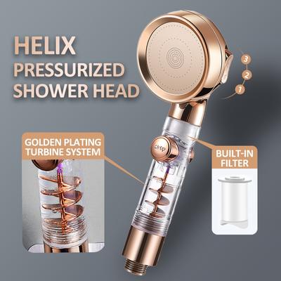 Turbocharged Shower Head 3 Mode High Pressure Adjustable Filtering Rainfall Shower For Home Bathroom
