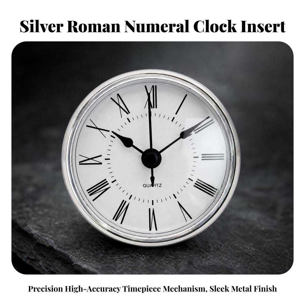 Clock Insert Compact Round Quartz for Minimalist Interiors