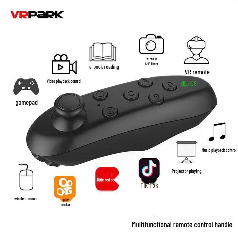 VRPARK Bluetooth VR Remote: Mobile Game Controller, Wireless Mouse, Selfie Control for Android.