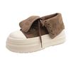 New Matte Lapel Two Wear Lace-up Thick-soled Muffin Niche Board Shoes Women's Casual High-top Shoes Women's Shoes