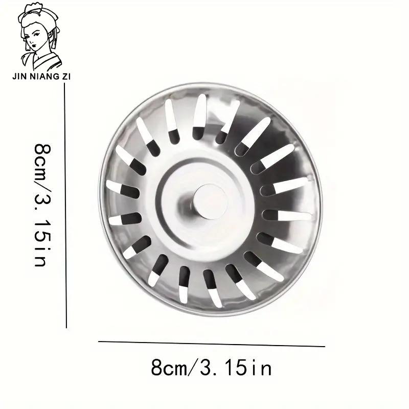 Sită și Dop din Oțel Inoxidabil pentru Chiuvetă de Bucătărie - Finisaj Lustruit, Colector de Păr pentru Sifoane de Baie și Pardoseală