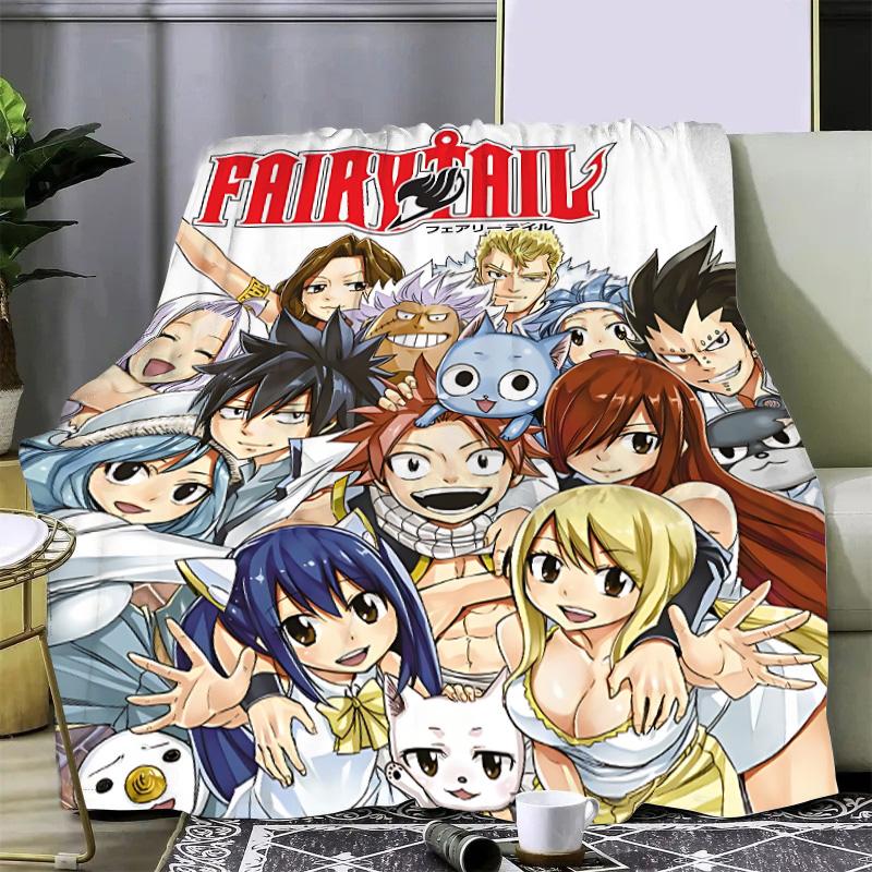 

Japan Anime Fairy Tail Printed Blanket Picnic Blankets Warm Blanket Soft and Comfortable Blanket Home Travel Birthday Gift 30x40in
