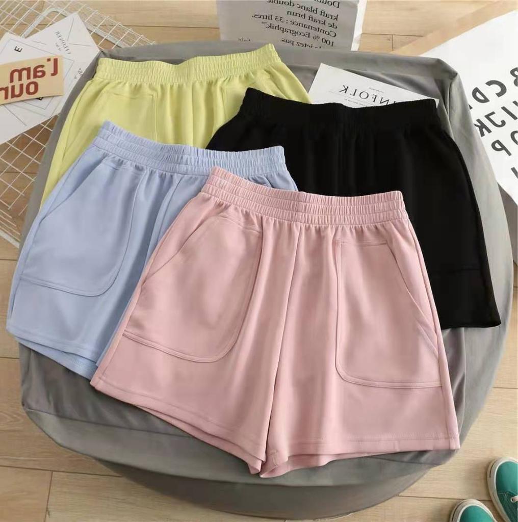 Summer Sports Shorts for Women, High Waisted Loose Fit Slimming Wide Leg Pants, Solid Color Casual Pants