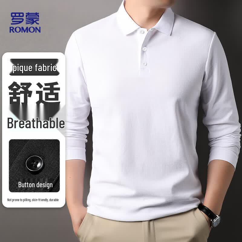 Romon Men s Long Sleeve Polo T-Shirt XL