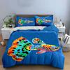 Buntes Fisch-Kunstdekor Trio Weiche Bequeme Bettbezug-Bettwäsche-Set Enthalten 1*Bettbezug & 2*Kissenbezüge, Geschenk