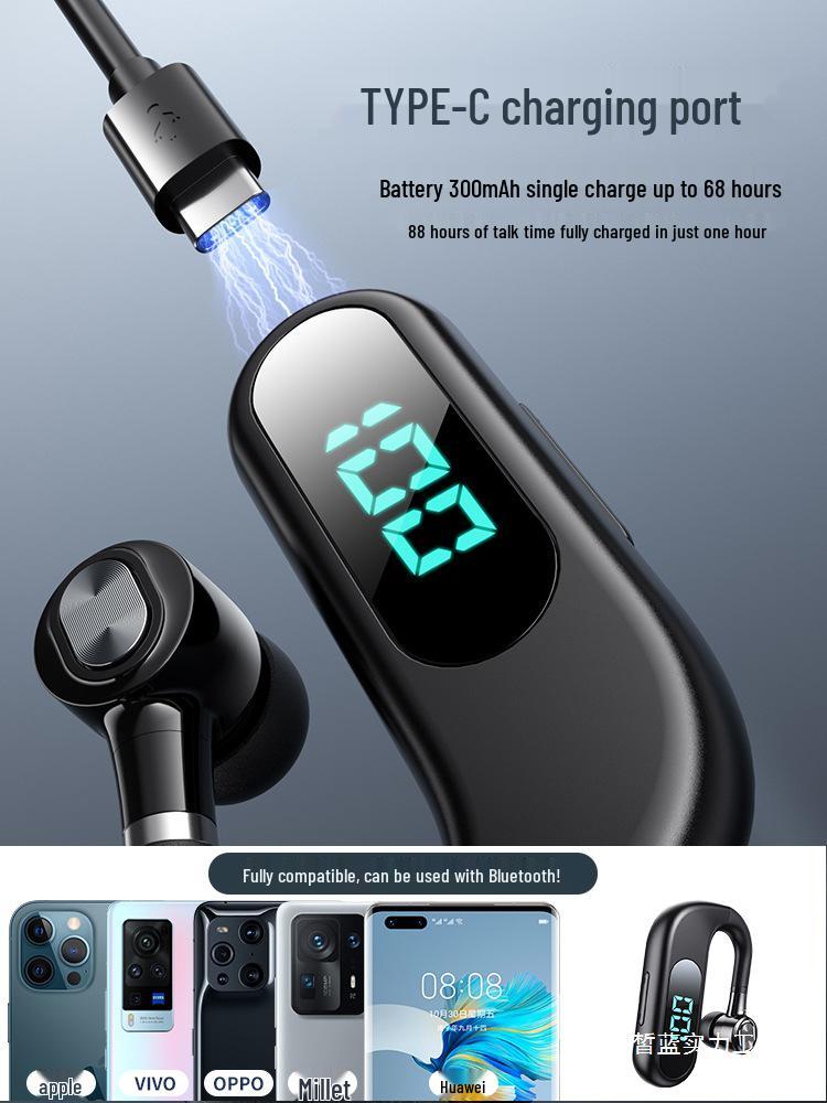 Bluetooth Ear-Hook Headphones with Extended Battery Life for Drivers