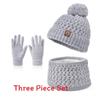Dziecięcy zimowy dzianinowy zestaw czapka, rękawiczki, ocieplacz na szyję do użytku na zewnątrz