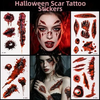 Zombie Cosplay Siniec Strupek Blizna Tatuaż Naklejka Wodoodporna Body Art Naklejki na Blizny Nawiedzony Dom