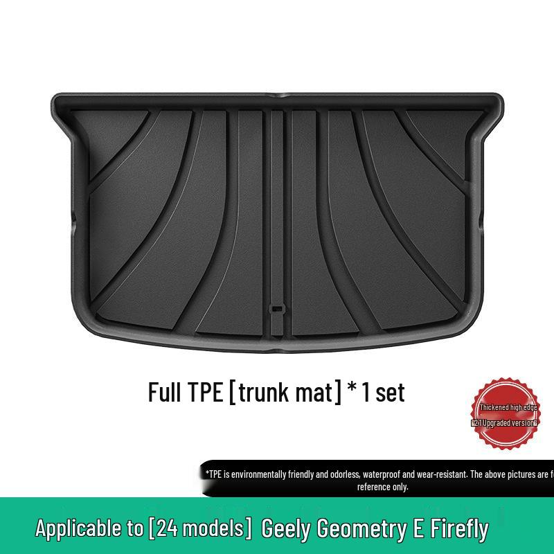 Коврик в багажник и на спинку сиденья Geely Geometry E Firefly 2024 - Полное покрытие TPE Black