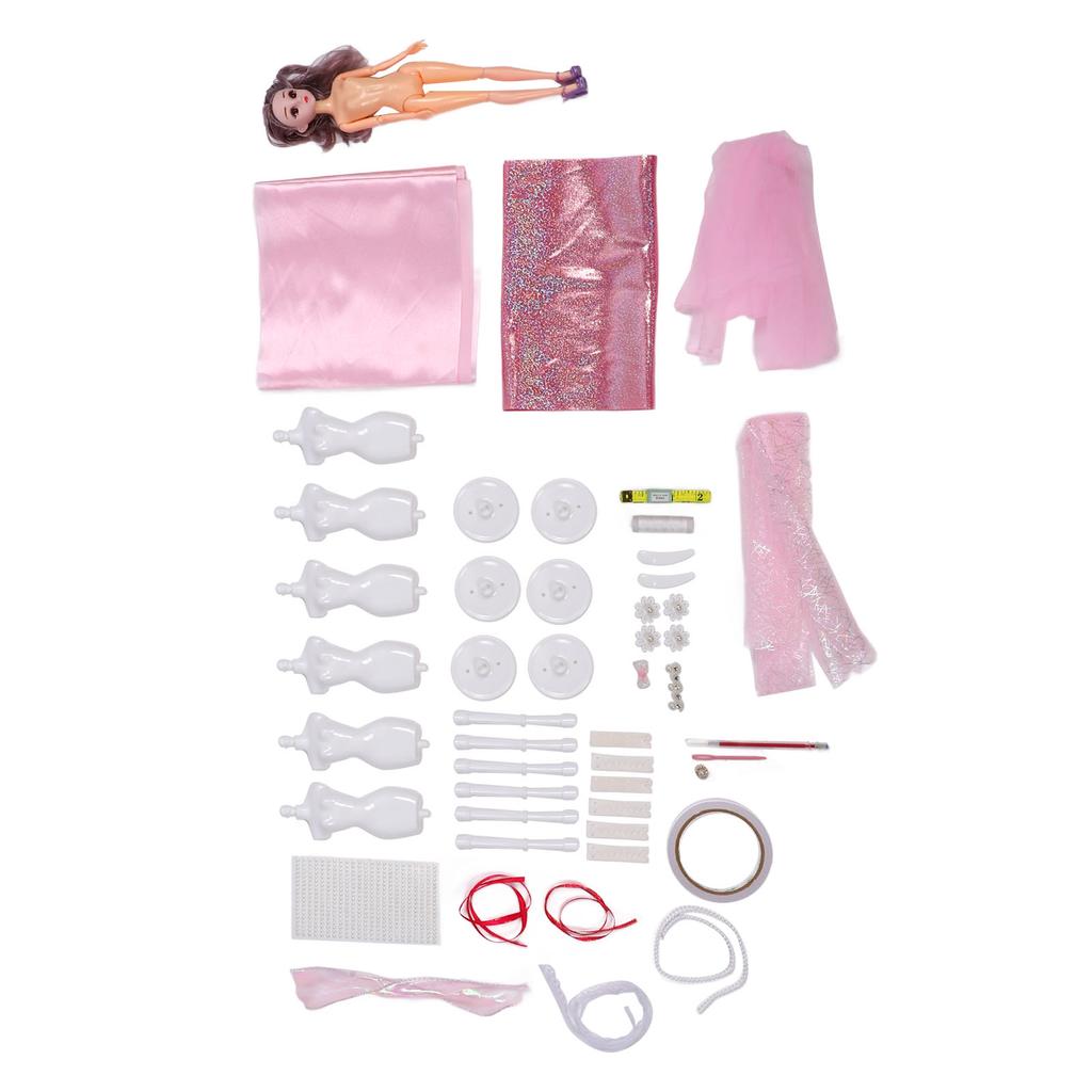 Puppenkleider-Bastelset mit 6 Puppenpuppen – Material für Mädchen