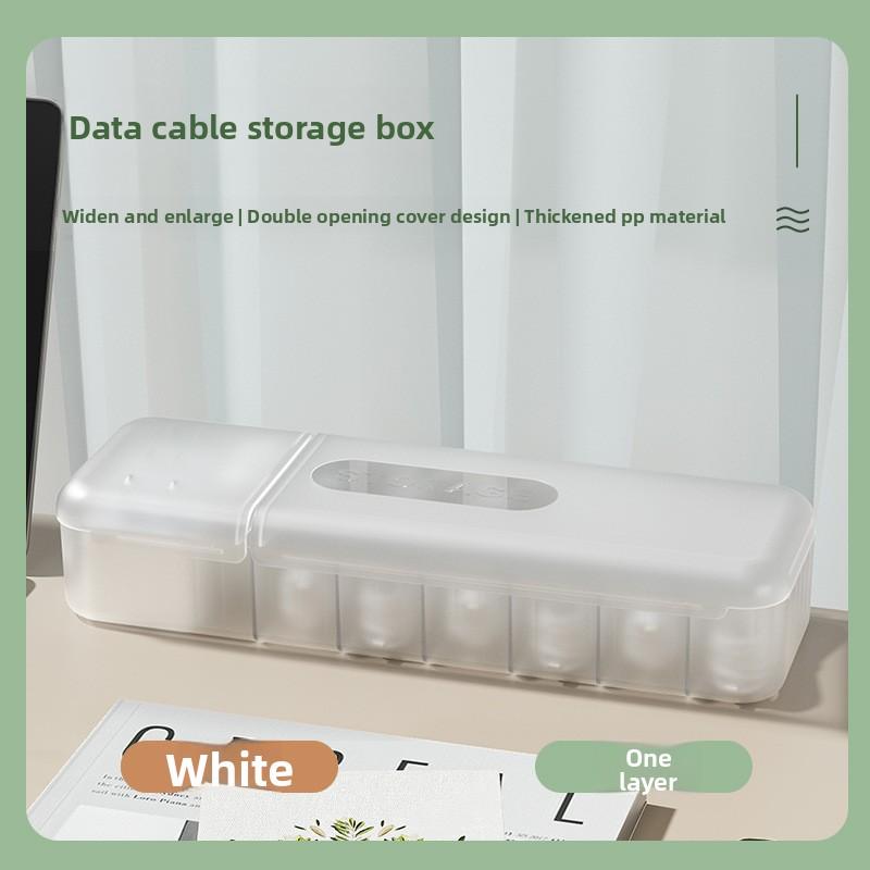 Desktop Data Cable Organizer with Cover Cable Organizer Power Charging Cable Organizer Tool Cell Phone Charger Storage Box