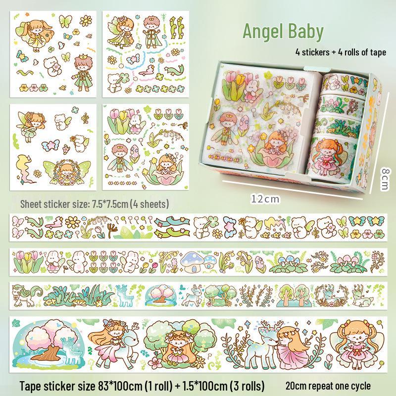 Creative Cartoon PET Sticker Set: Cute Journaling Material for Children