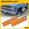 Side Chrome Bezel Marker Light Pair Fit For Chevy Blazer GMC Jimmy CK R Pickup