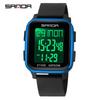 Sanda Men's Multifunctional Square Sport Chronograph Waterproof Watch 
