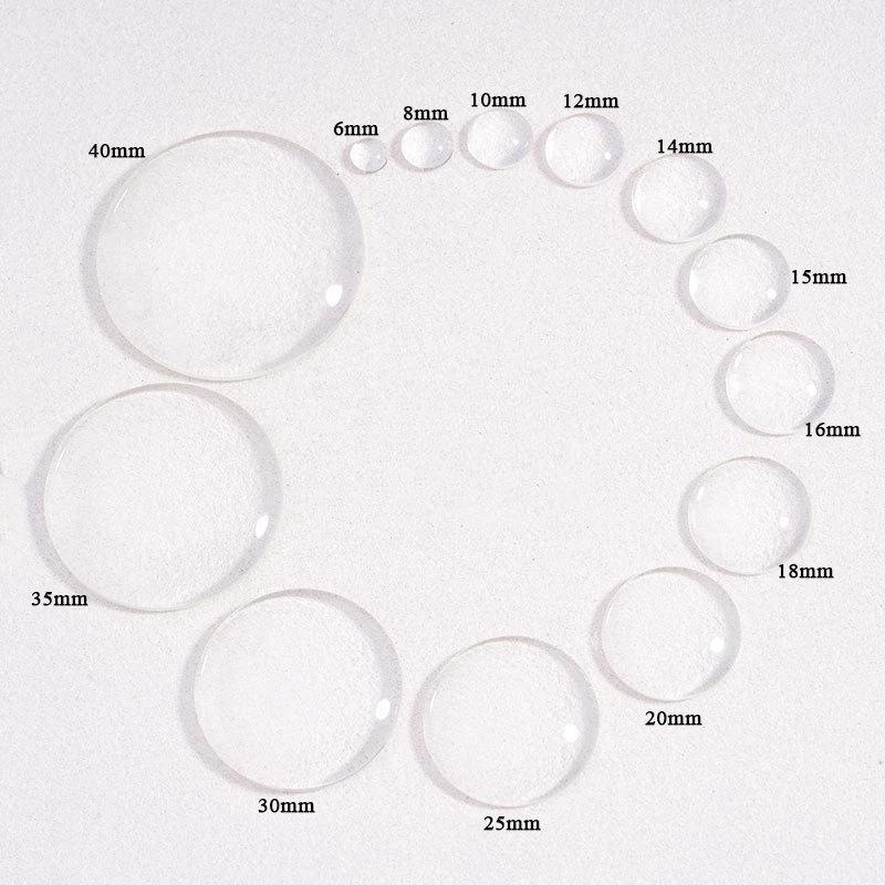 Clear Transparent Round Glass Cabochon 10/50 Pcs 6-40mm Flat Back for Scrapbooking Jewelry Making Craft Supplies