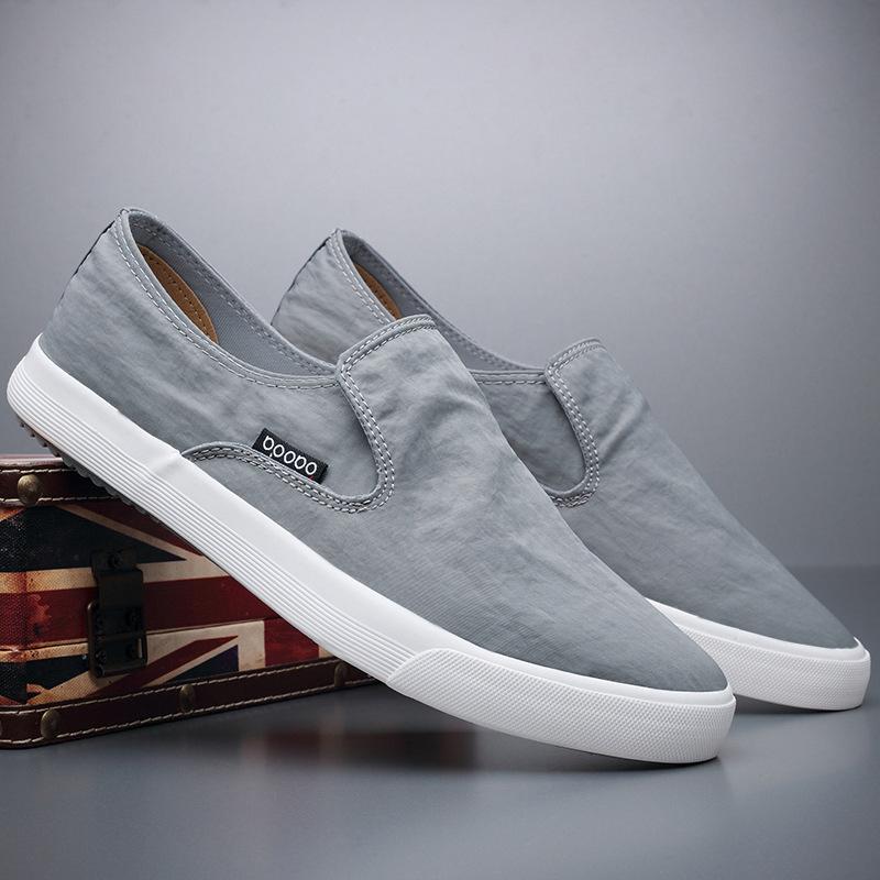 Summer canvas shoes men's one-pedal lazy shoes British loafers driving soft-soled old Beijing breathable casual cloth shoes