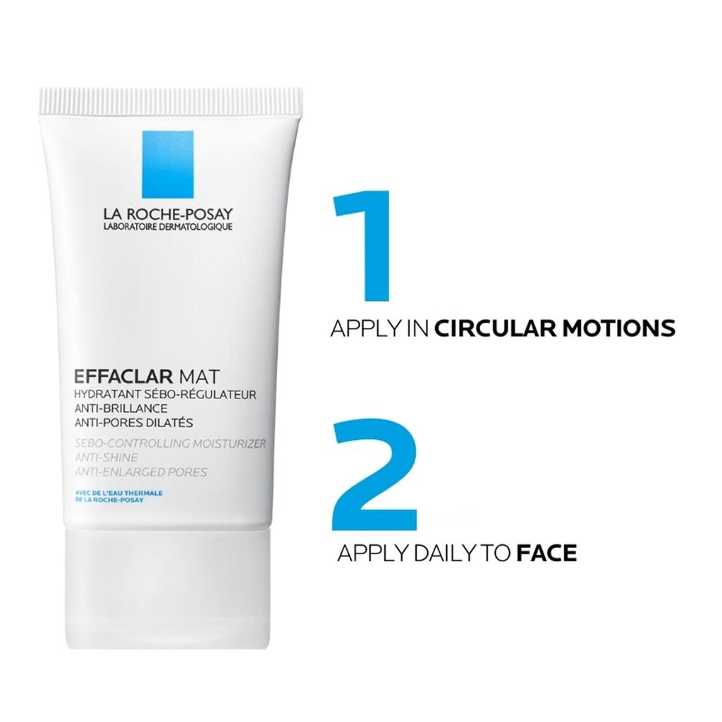 La Roche-Posay Effaclar Matte Moisturizing Gel Cream for Acne-Prone Skin, 40g, Relieves Acne, Dead Skin, and Shine with this Derma Cosmetics