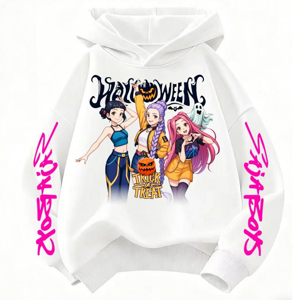 Movie Kpop Demon Hunters Rumi Mira Zoey Children's Hoodie Halloween Style Sweatshirt Boys/girls Aesthetic Pullover Hoodies