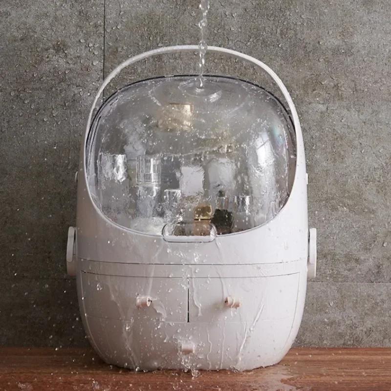 Dustproof Large Capacity Cosmetic Storage Box Bathroom Desktop Beauty Makeup Organizer Skin Care Storage Drawer Waterproof