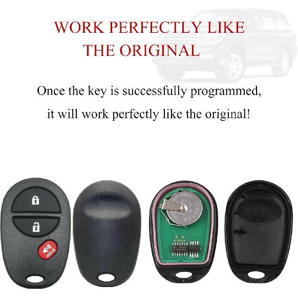 MechanMagic Key Fob Remote Replacement Fits for Toyota Tundra Tacoma Sienna Sequoia Highlander 2007 2008 2009 2010 2011 2012 2013 GQ43VT20T Keyless