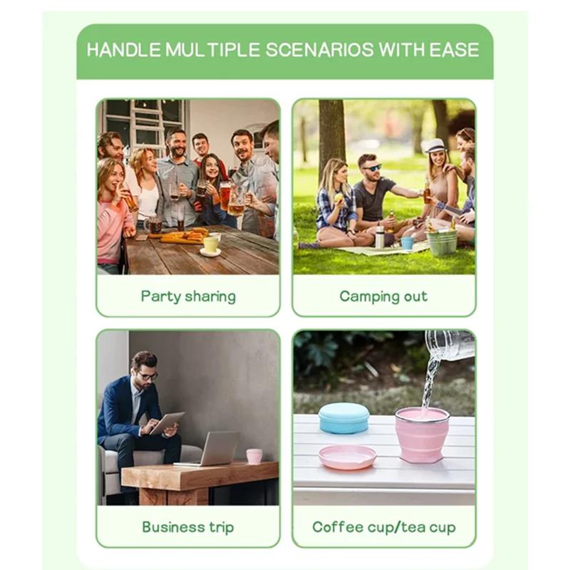Outdoor Cup Coffee Cup Travel Mouthwash Cup Camping Folding Water Cup Portable Silicone Compression Cup